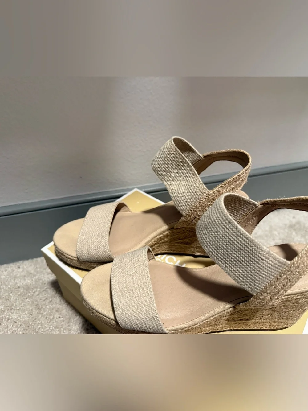 MIA Beige Espadrille Wedge Sandals